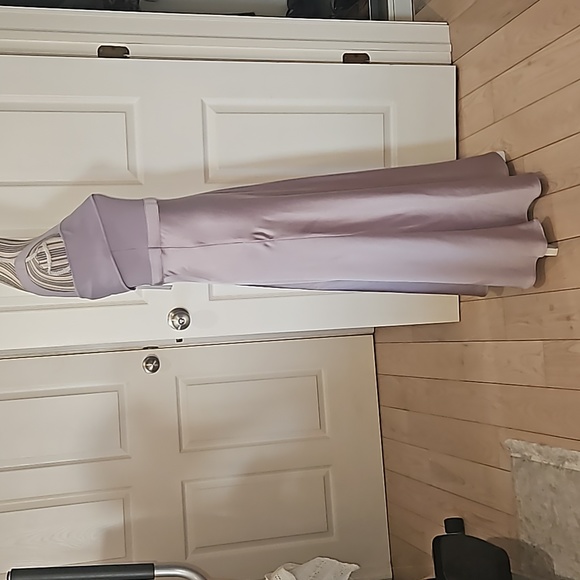 TED BAKER LONDON IVENA Asymmetrical Knit Bodice Satin Silk Lilac Women Dress S:2 - Picture 12 of 15
